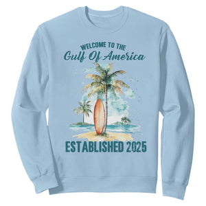 Welcome To America's Gulf Sweatshirt Established 2025 Retro Vintage Beach TS10 Light Blue Print Your Wear
