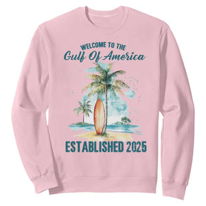 Welcome To America's Gulf Sweatshirt Established 2025 Retro Vintage Beach TS10 Light Pink Print Your Wear