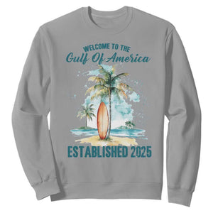 Welcome To America's Gulf Sweatshirt Established 2025 Retro Vintage Beach TS10 Sport Gray Print Your Wear