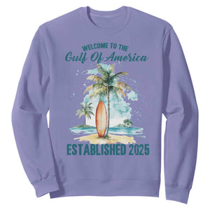 Welcome To America's Gulf Sweatshirt Established 2025 Retro Vintage Beach TS10 Violet Print Your Wear