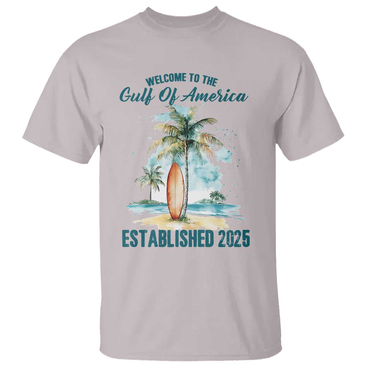 Welcome To America's Gulf T Shirt Established 2025 Retro Vintage Beach TS10 Ice Gray Print Your Wear