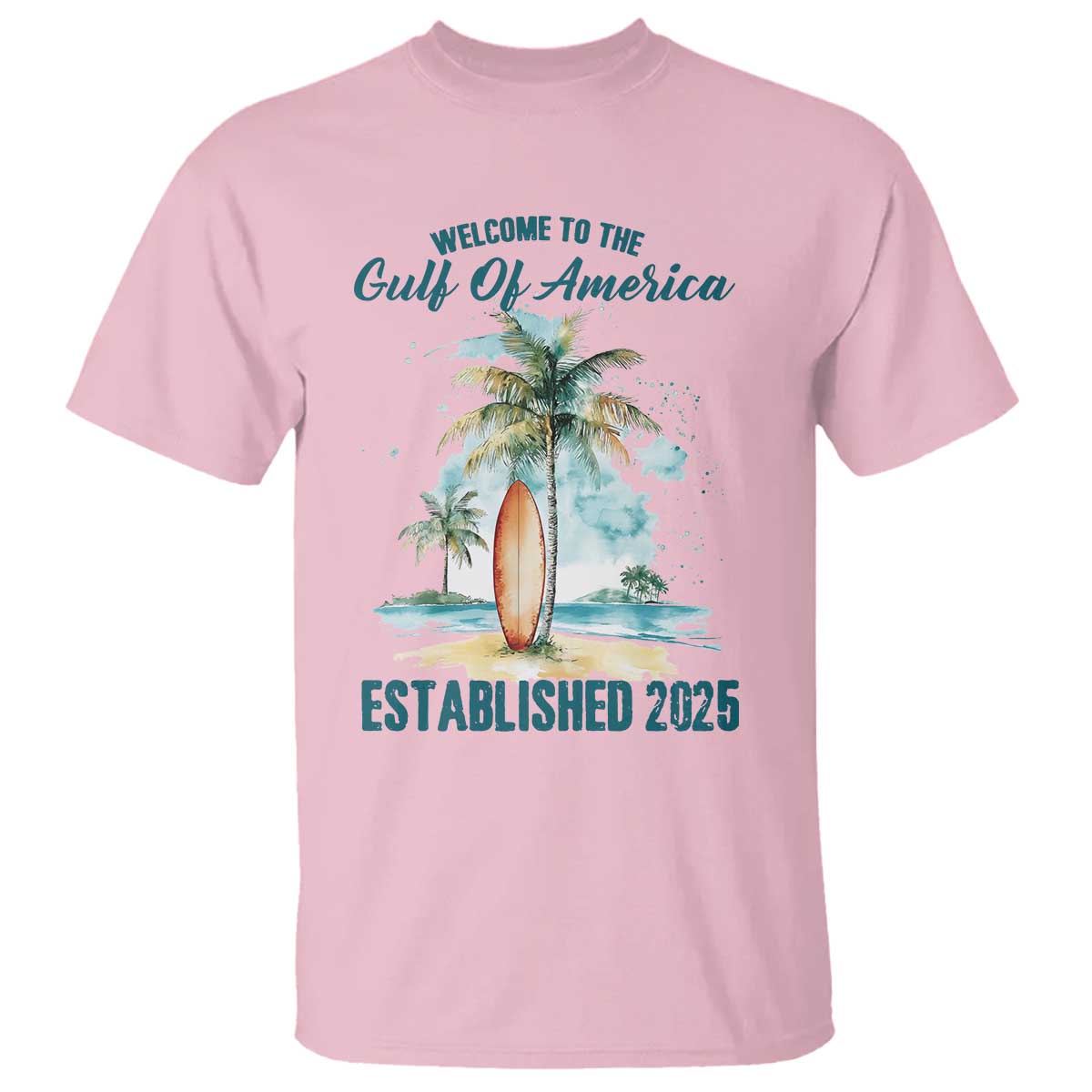 Welcome To America's Gulf T Shirt Established 2025 Retro Vintage Beach TS10 Light Pink Print Your Wear