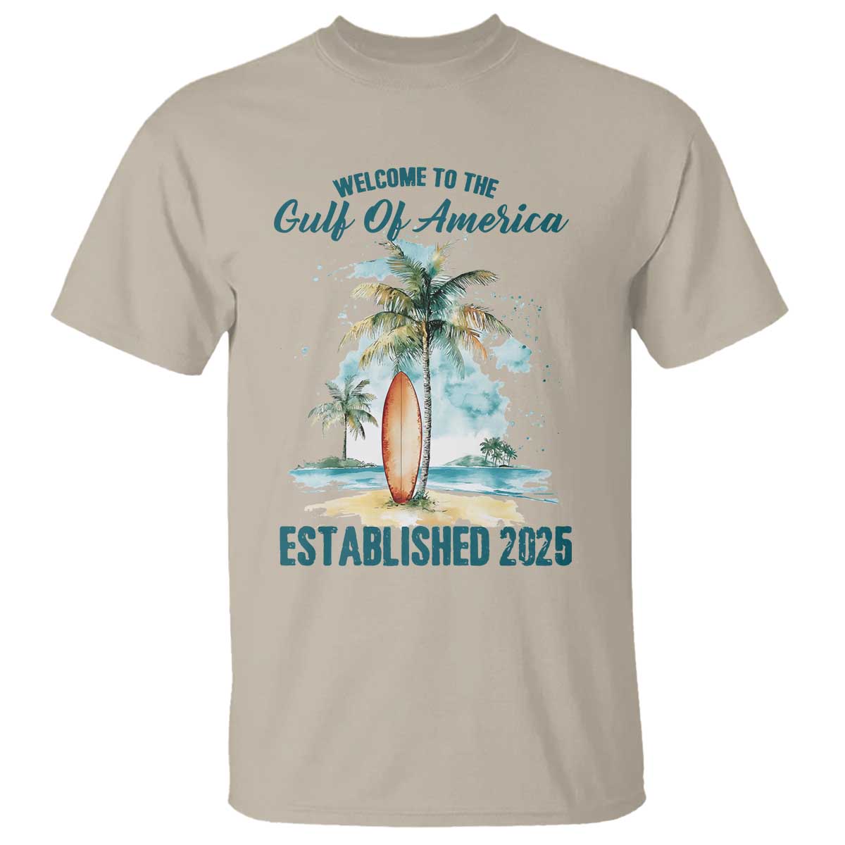 Welcome To America's Gulf T Shirt Established 2025 Retro Vintage Beach TS10 Sand Print Your Wear