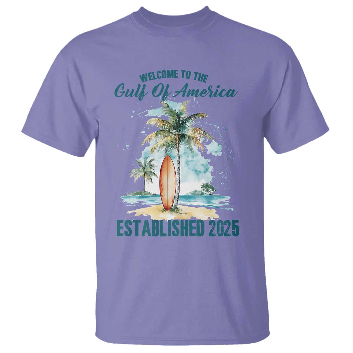 Welcome To America's Gulf T Shirt Established 2025 Retro Vintage Beach TS10 Violet Print Your Wear