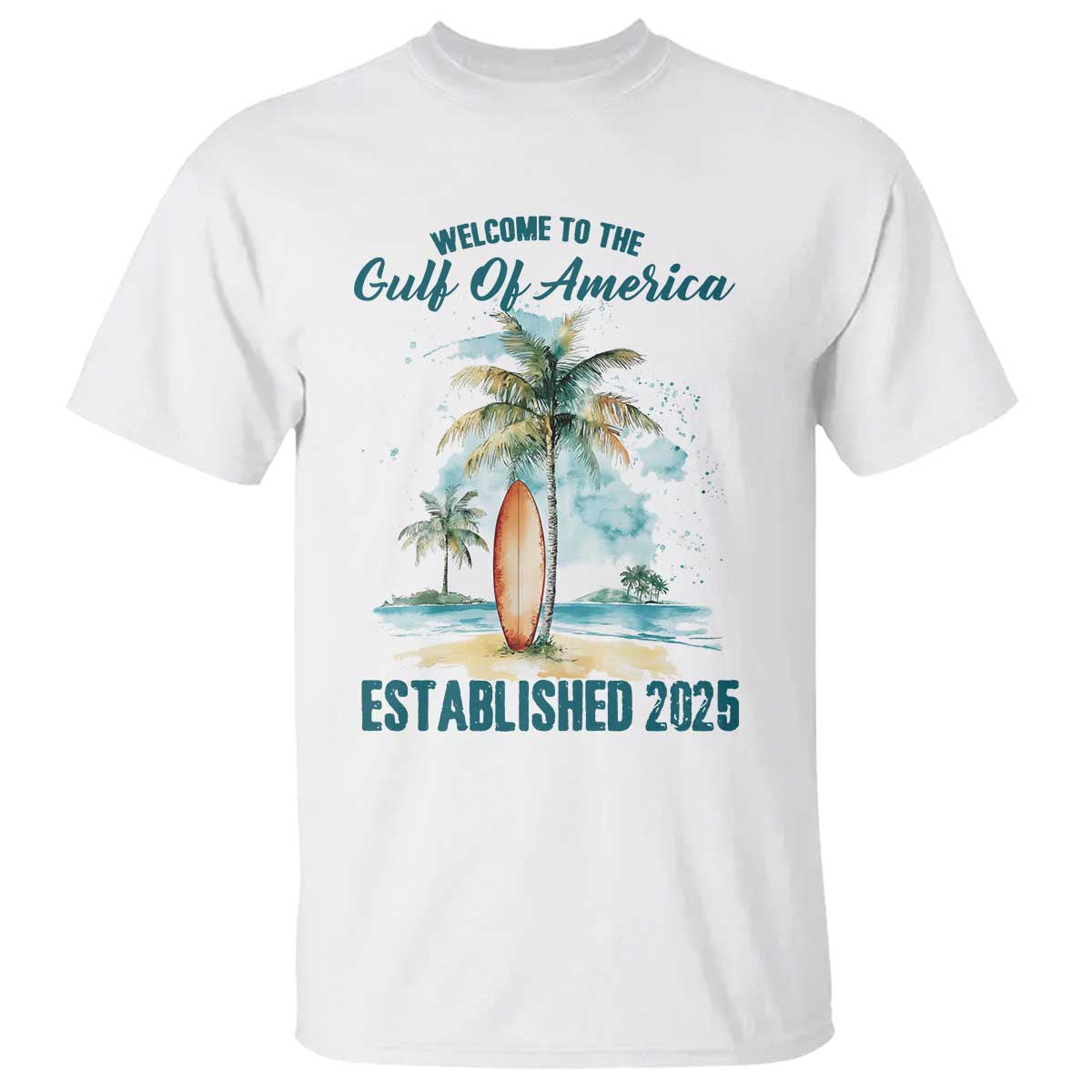 Welcome To America's Gulf T Shirt Established 2025 Retro Vintage Beach TS10 White Print Your Wear