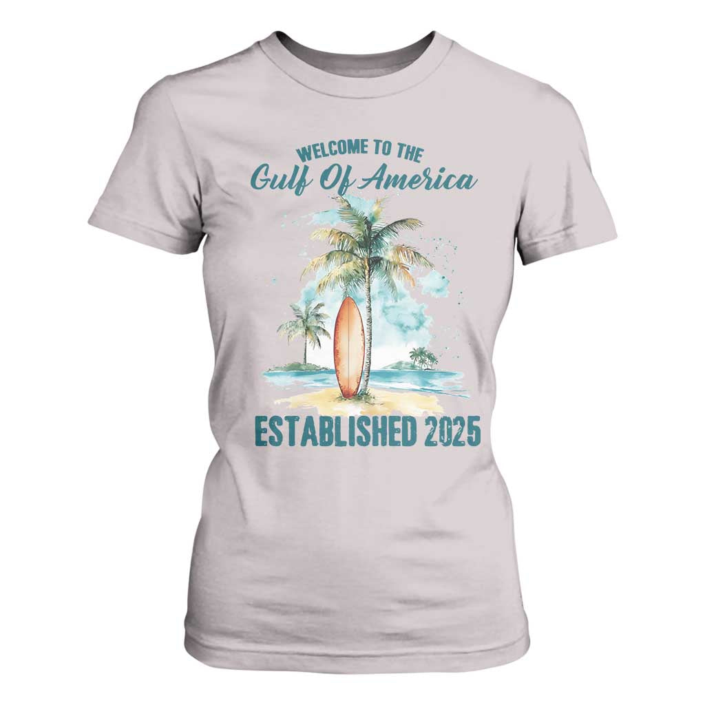 Welcome To America's Gulf T Shirt For Women Established 2025 Retro Vintage Beach TS10 Ice Gray Print Your Wear