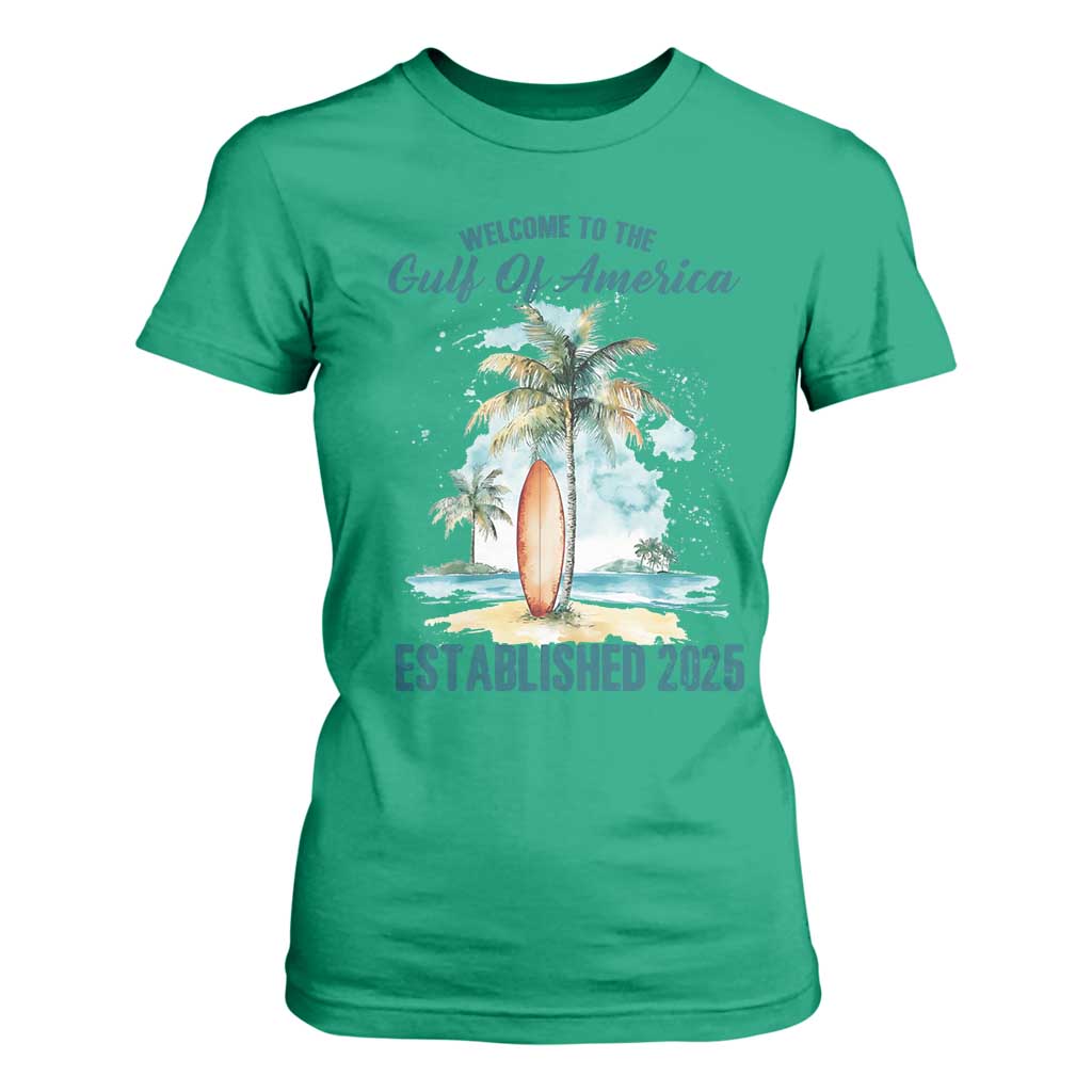 Welcome To America's Gulf T Shirt For Women Established 2025 Retro Vintage Beach TS10 Irish Green Print Your Wear
