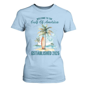 Welcome To America's Gulf T Shirt For Women Established 2025 Retro Vintage Beach TS10 Light Blue Print Your Wear