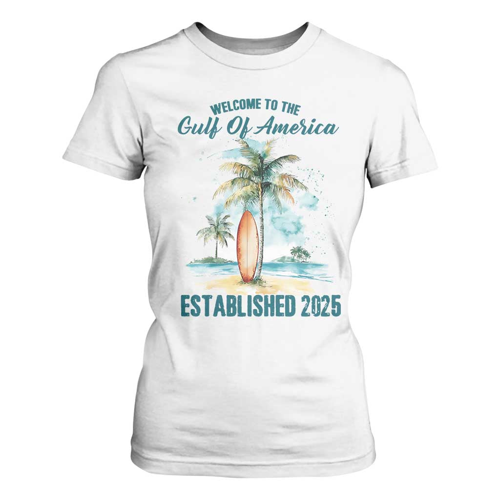 Welcome To America's Gulf T Shirt For Women Established 2025 Retro Vintage Beach TS10 White Print Your Wear