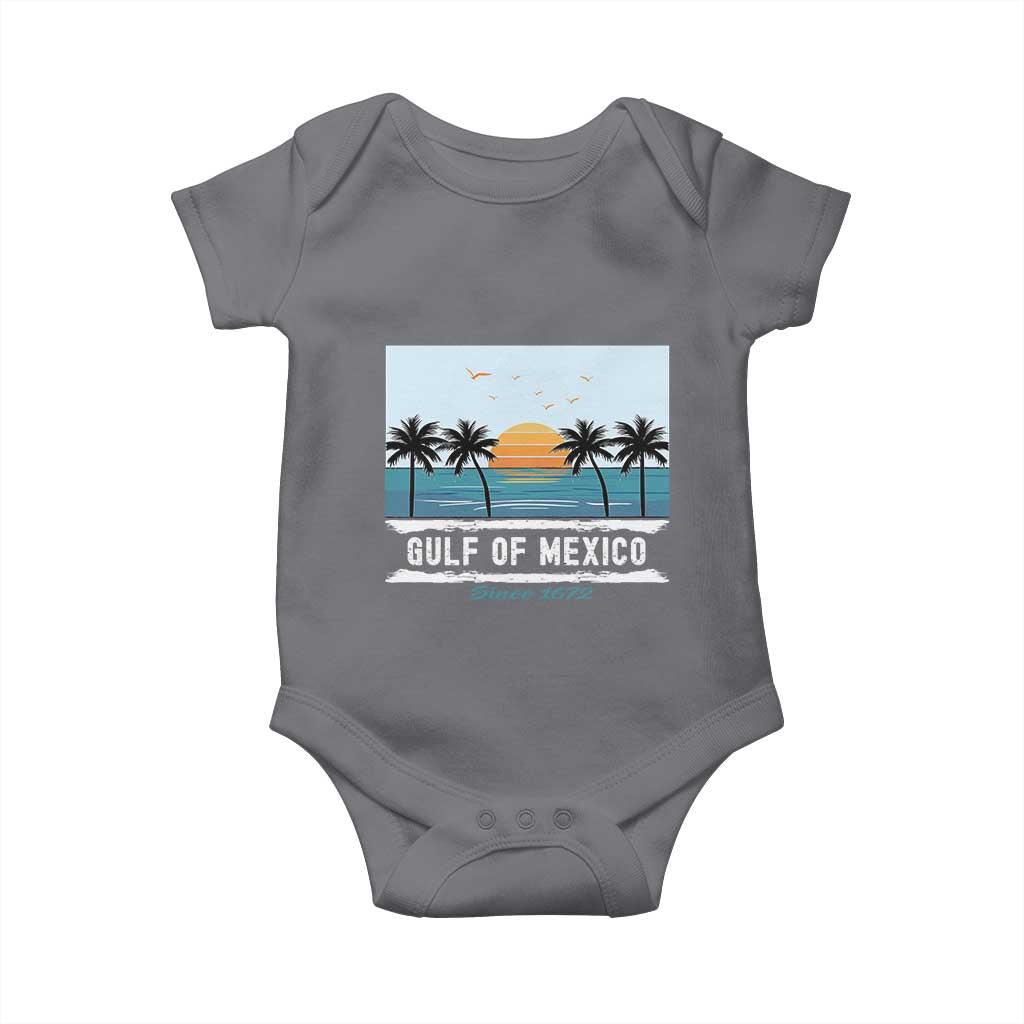 Gulf of Mexico Baby Onesie Retro Beach Vibes TS10 Charcoal Print Your Wear