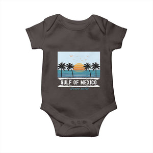 Gulf of Mexico Baby Onesie Retro Beach Vibes TS10 Dark Chocolate Print Your Wear