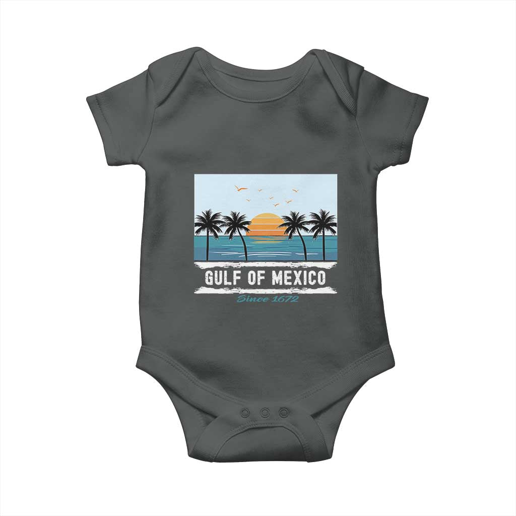 Gulf of Mexico Baby Onesie Retro Beach Vibes TS10 Dark Heather Print Your Wear
