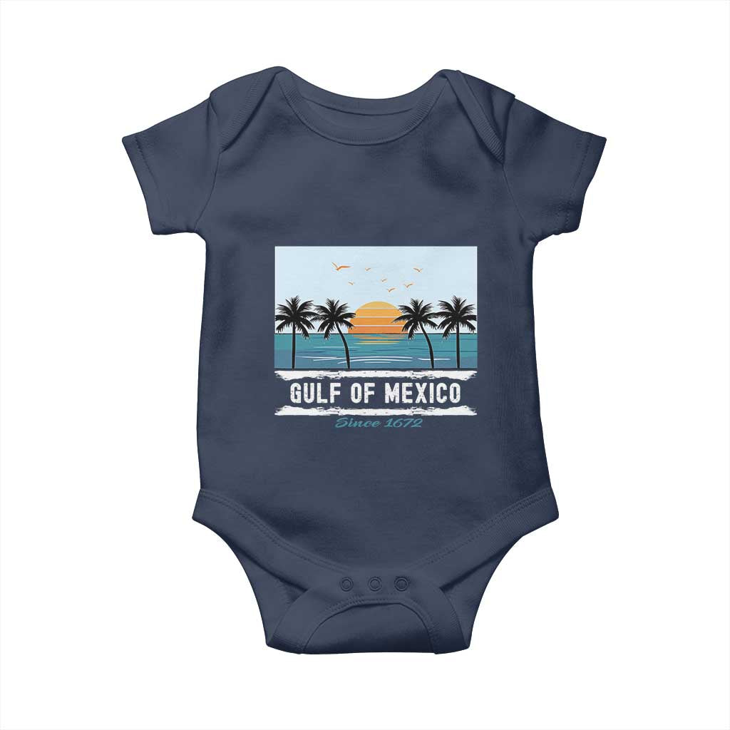 Gulf of Mexico Baby Onesie Retro Beach Vibes TS10 Navy Print Your Wear
