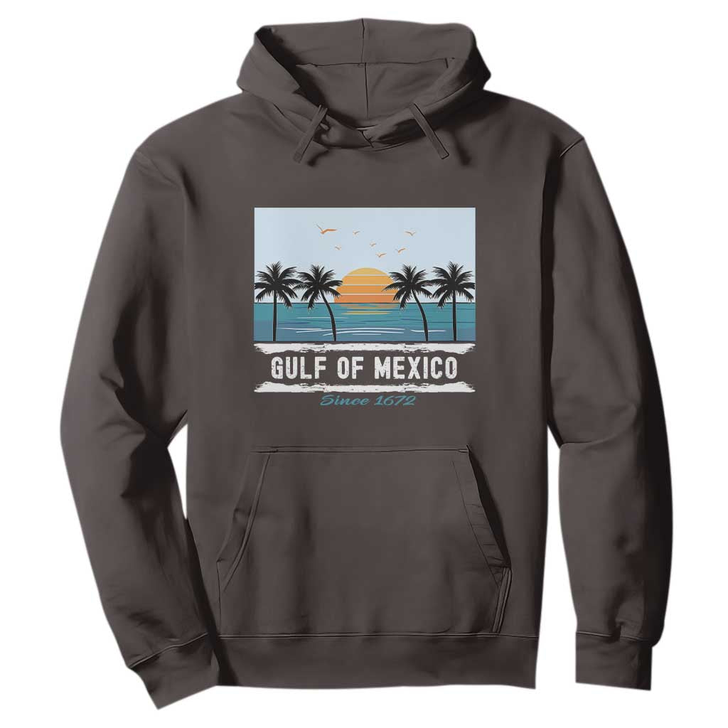 Gulf of Mexico Hoodie Retro Beach Vibes TS10 Dark Chocolate Print Your Wear