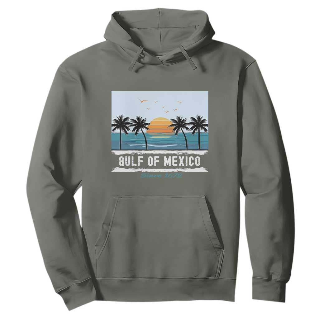 Gulf of Mexico Hoodie Retro Beach Vibes TS10 Military Green Print Your Wear
