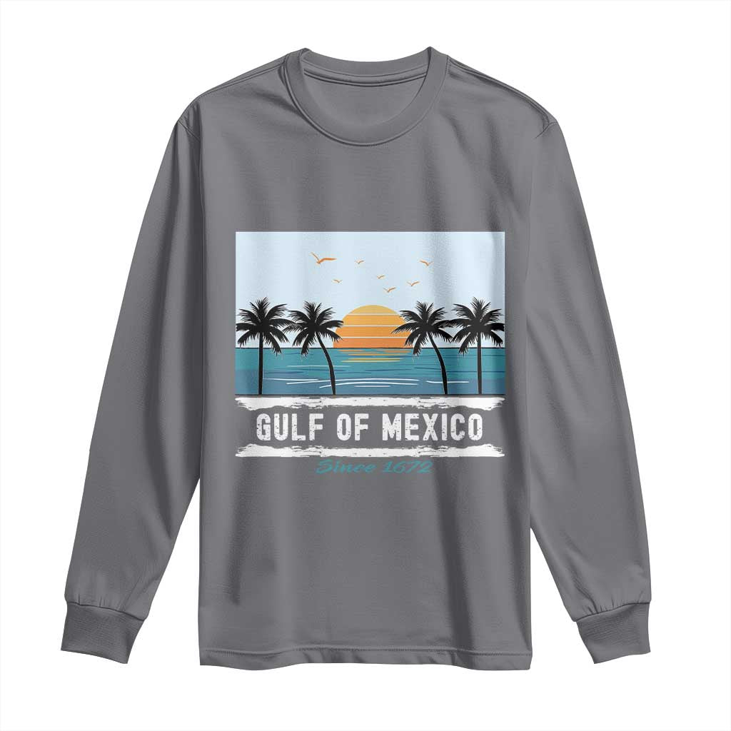Gulf of Mexico Long Sleeve Shirt Retro Beach Vibes TS10 Charcoal Print Your Wear