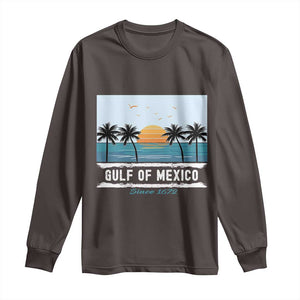 Gulf of Mexico Long Sleeve Shirt Retro Beach Vibes TS10 Dark Chocolate Print Your Wear