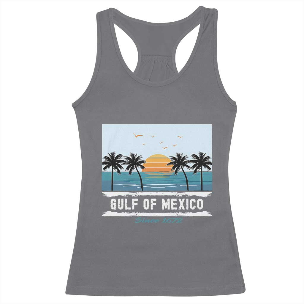 Gulf of Mexico Racerback Tank Top Retro Beach Vibes TS10 Charcoal Print Your Wear