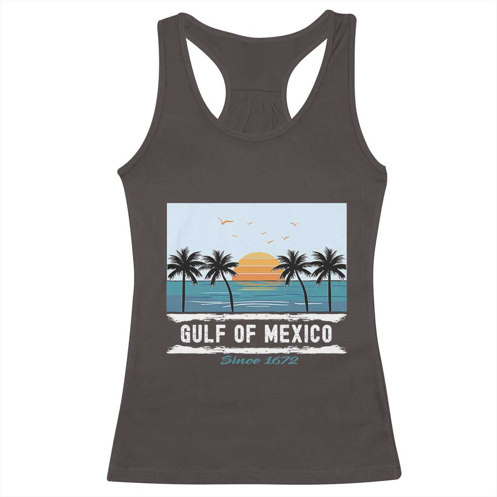 Gulf of Mexico Racerback Tank Top Retro Beach Vibes TS10 Dark Chocolate Print Your Wear