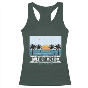 Gulf of Mexico Racerback Tank Top Retro Beach Vibes TS10 Dark Forest Green Print Your Wear