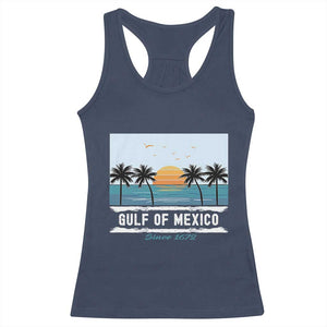 Gulf of Mexico Racerback Tank Top Retro Beach Vibes TS10 Navy Print Your Wear