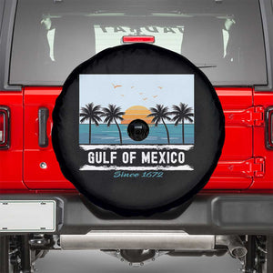 Gulf of Mexico Spare Tire Cover Retro Beach Vibes TS10 Black Print Your Wear