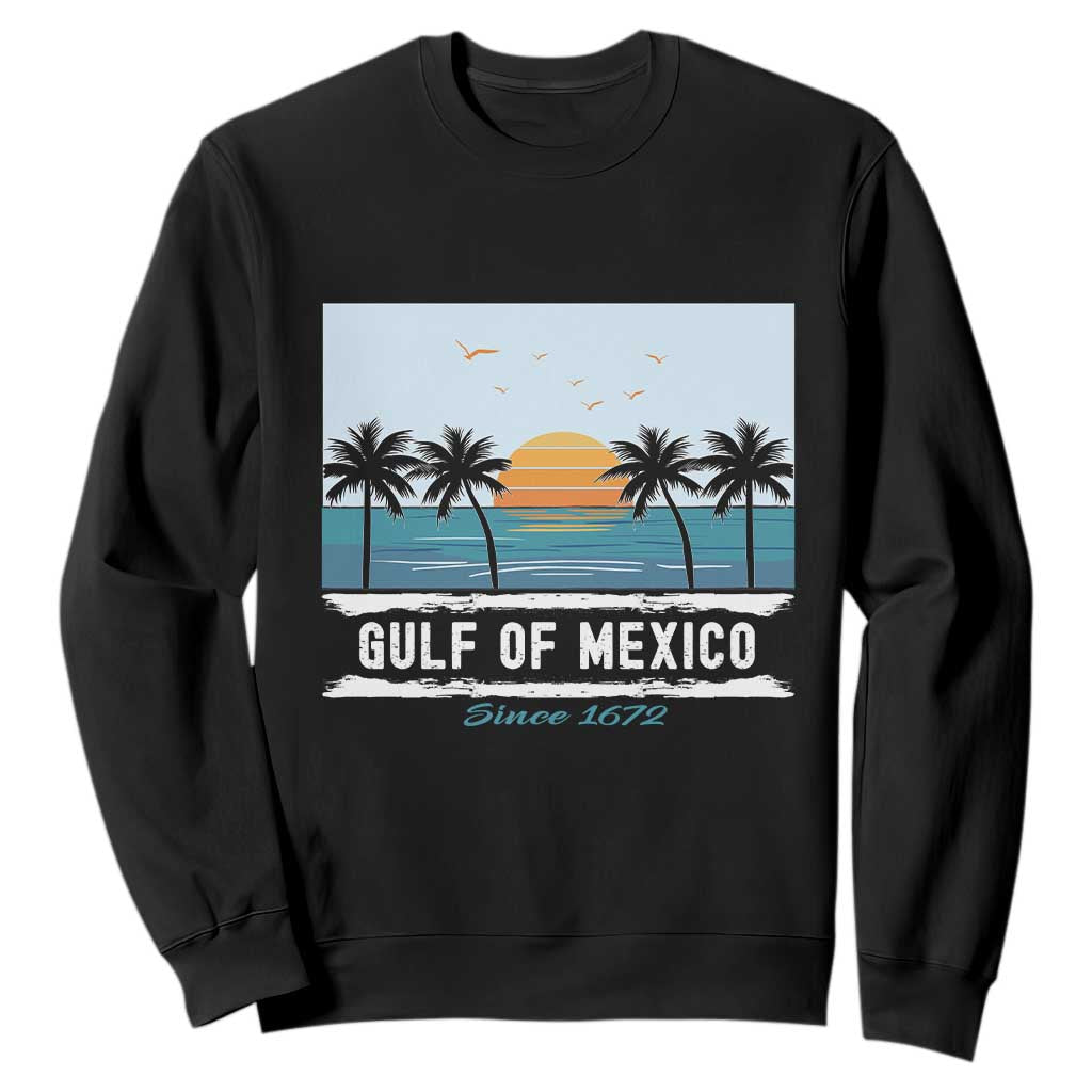 Gulf of Mexico Sweatshirt Retro Beach Vibes TS10 Black Print Your Wear