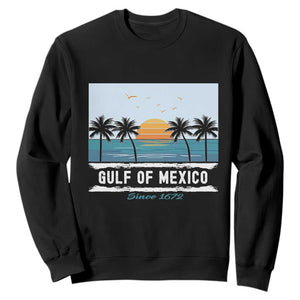 Gulf of Mexico Sweatshirt Retro Beach Vibes TS10 Black Print Your Wear