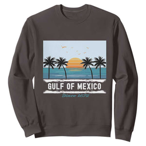 Gulf of Mexico Sweatshirt Retro Beach Vibes TS10 Dark Chocolate Print Your Wear