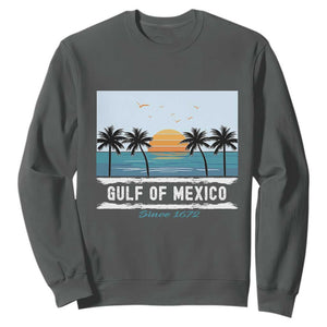 Gulf of Mexico Sweatshirt Retro Beach Vibes TS10 Dark Heather Print Your Wear