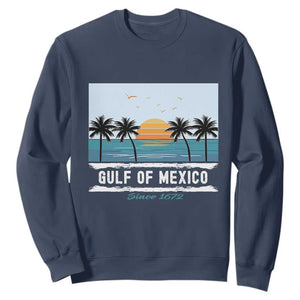 Gulf of Mexico Sweatshirt Retro Beach Vibes TS10 Navy Print Your Wear
