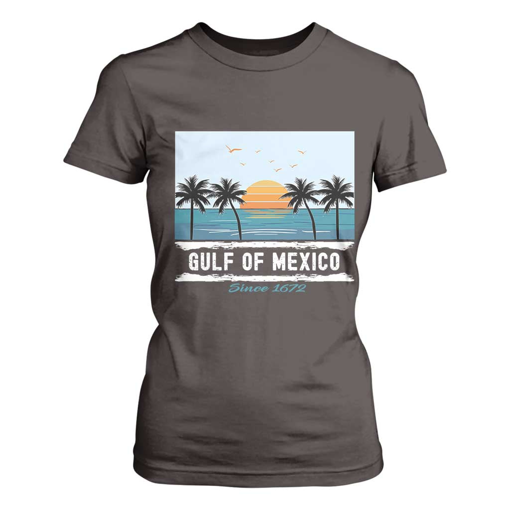 Gulf of Mexico T Shirt For Women Retro Beach Vibes TS10 Dark Chocolate Print Your Wear