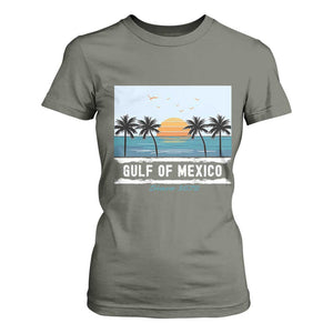 Gulf of Mexico T Shirt For Women Retro Beach Vibes TS10 Military Green Print Your Wear