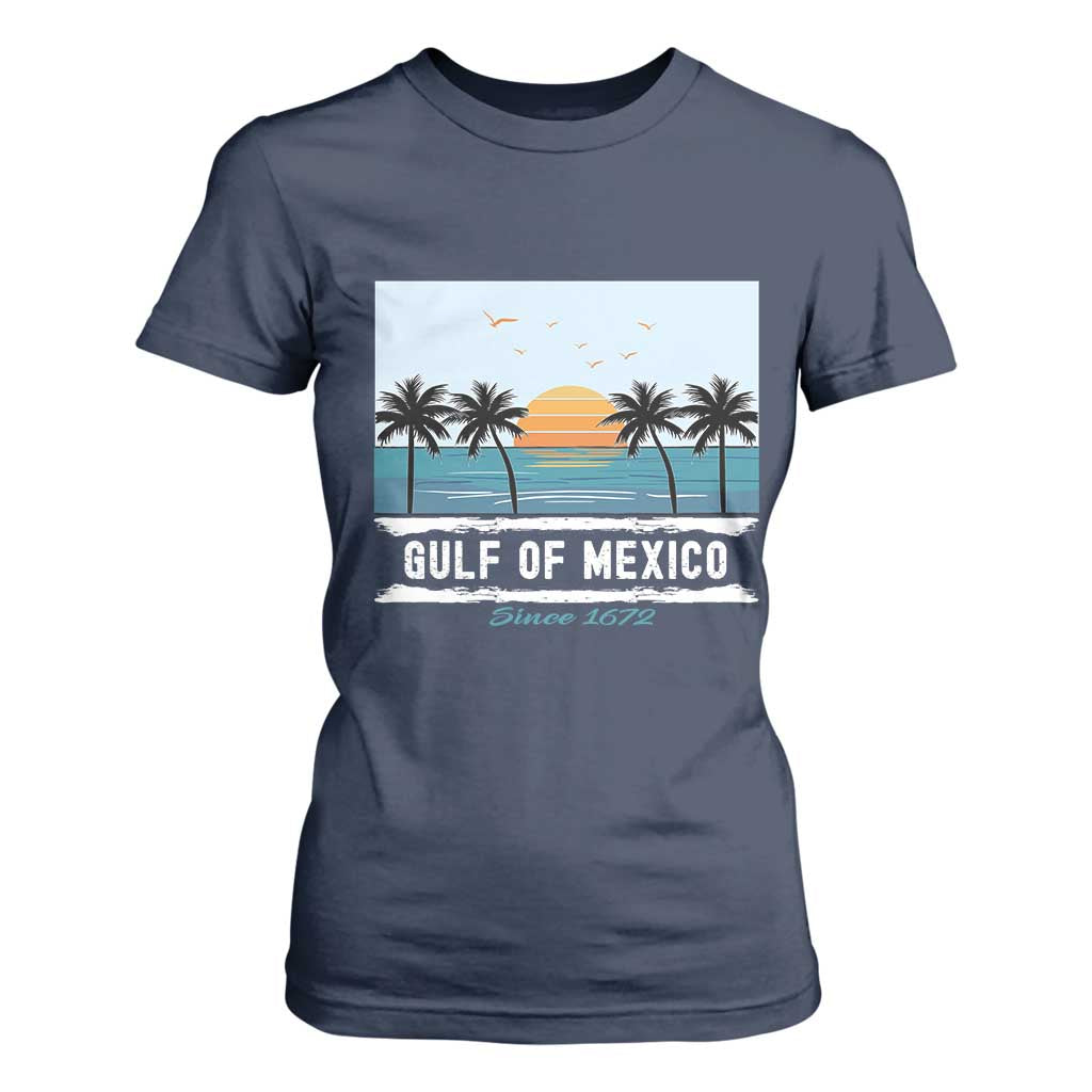 Gulf of Mexico T Shirt For Women Retro Beach Vibes TS10 Navy Print Your Wear