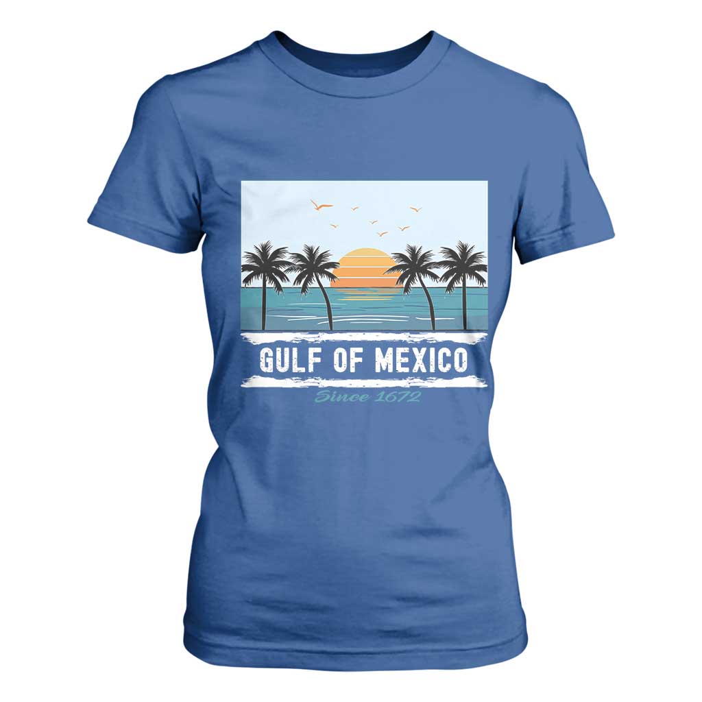 Gulf of Mexico T Shirt For Women Retro Beach Vibes TS10 Royal Blue Print Your Wear