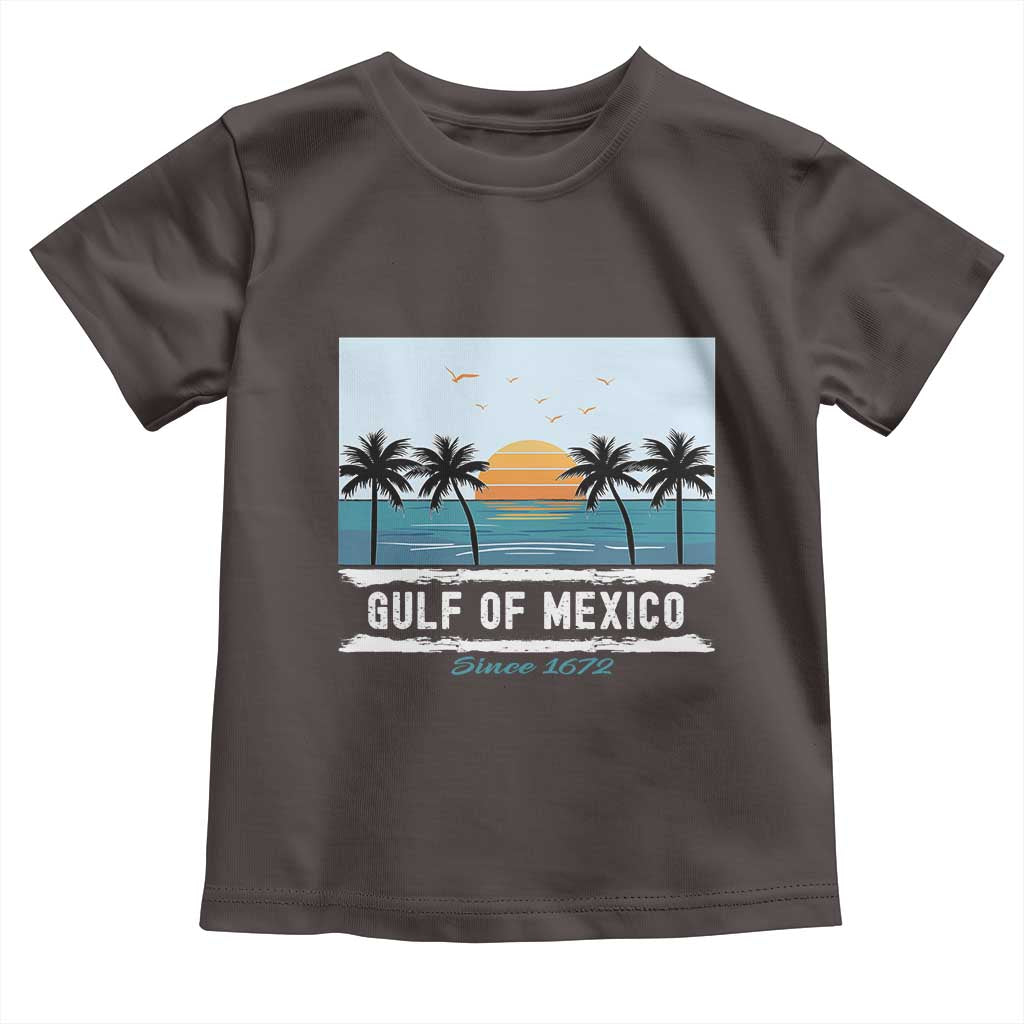 Gulf of Mexico Toddler T Shirt Retro Beach Vibes TS10 Dark Chocolate Print Your Wear