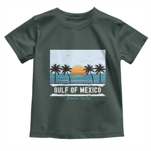 Gulf of Mexico Toddler T Shirt Retro Beach Vibes TS10 Dark Forest Green Print Your Wear