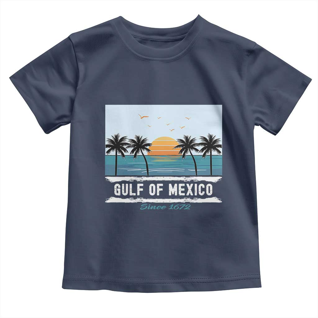 Gulf of Mexico Toddler T Shirt Retro Beach Vibes TS10 Navy Print Your Wear