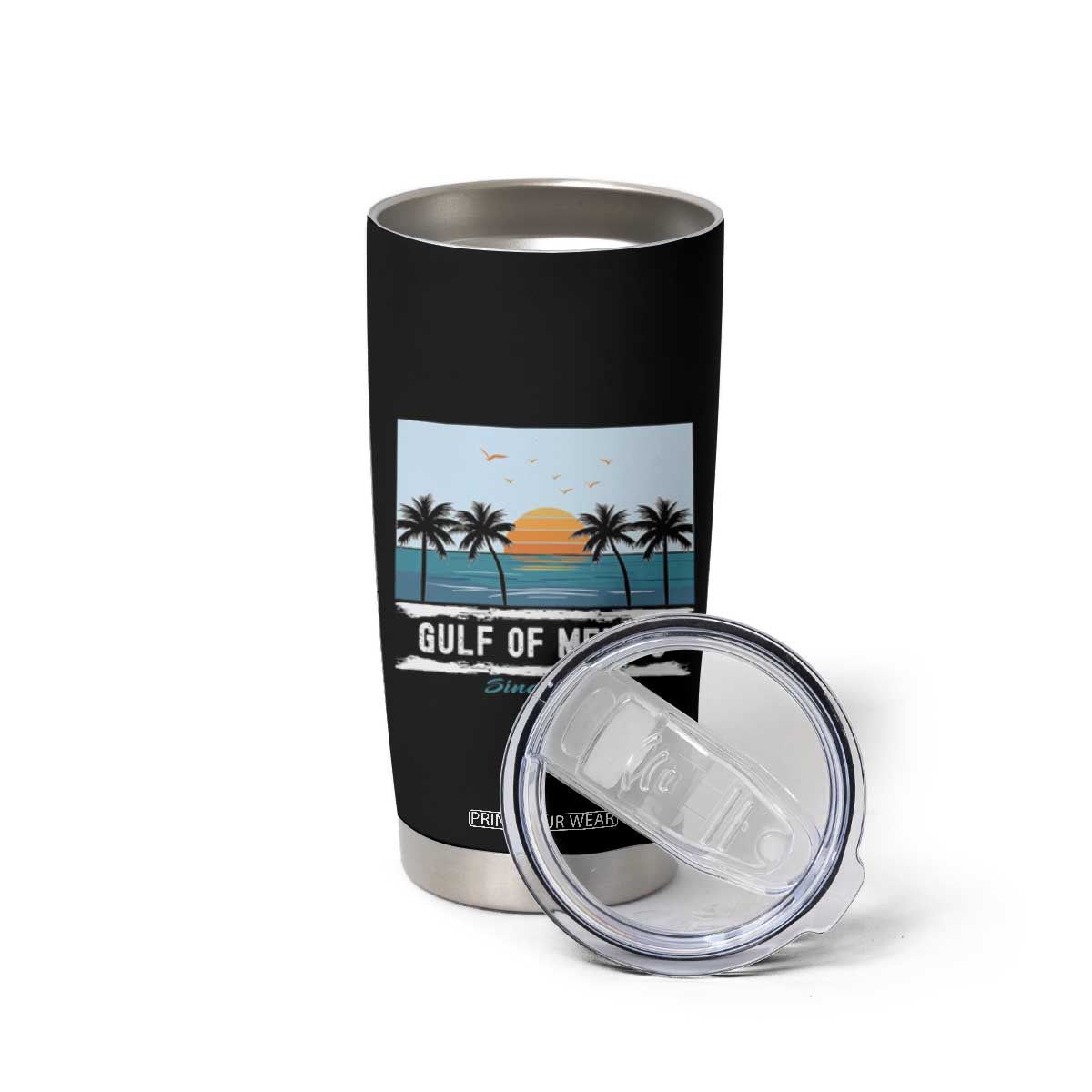 Gulf of Mexico Tumbler Cup Retro Beach Vibes TS10 Print Your Wear