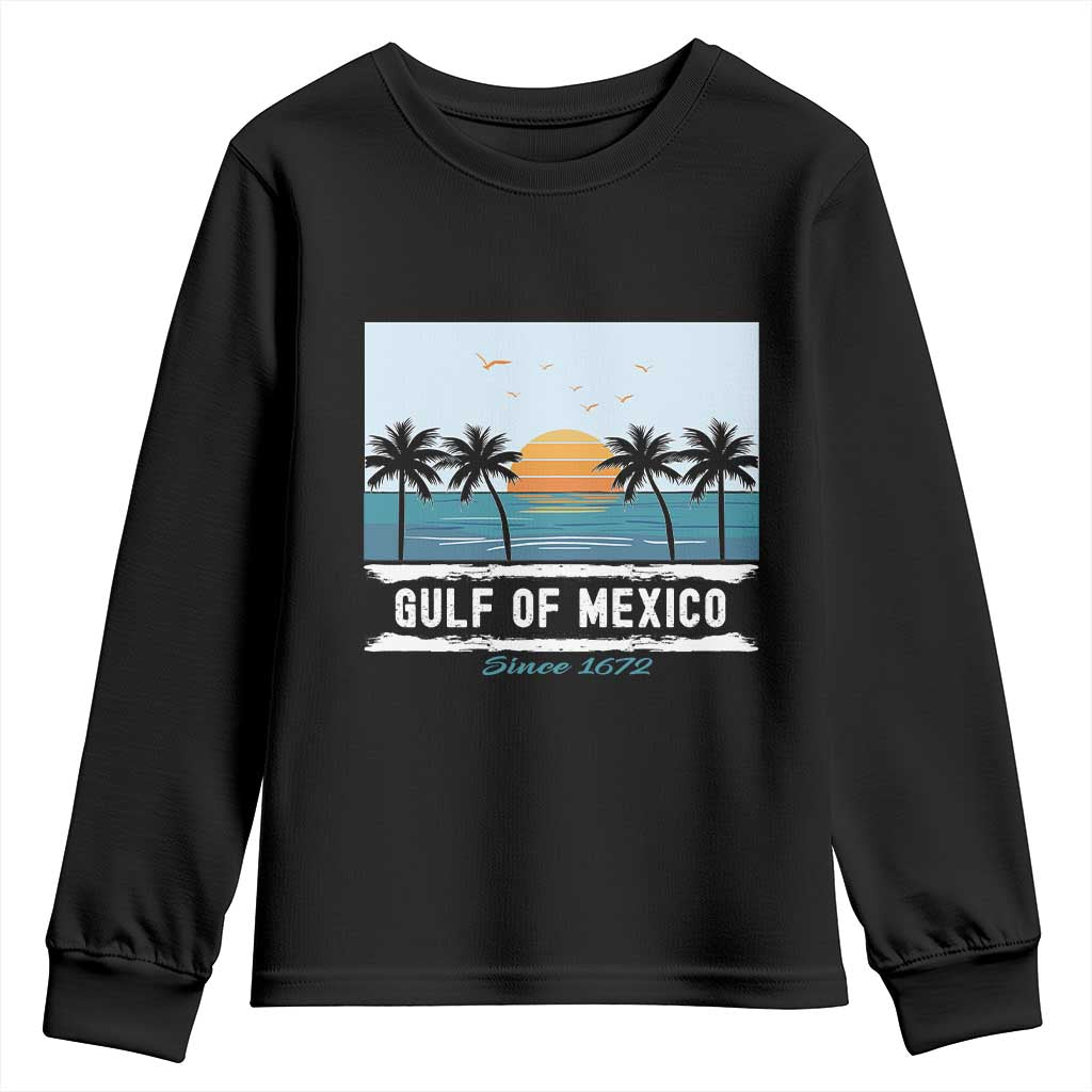 Gulf of Mexico Youth Sweatshirt Retro Beach Vibes TS10 Black Print Your Wear