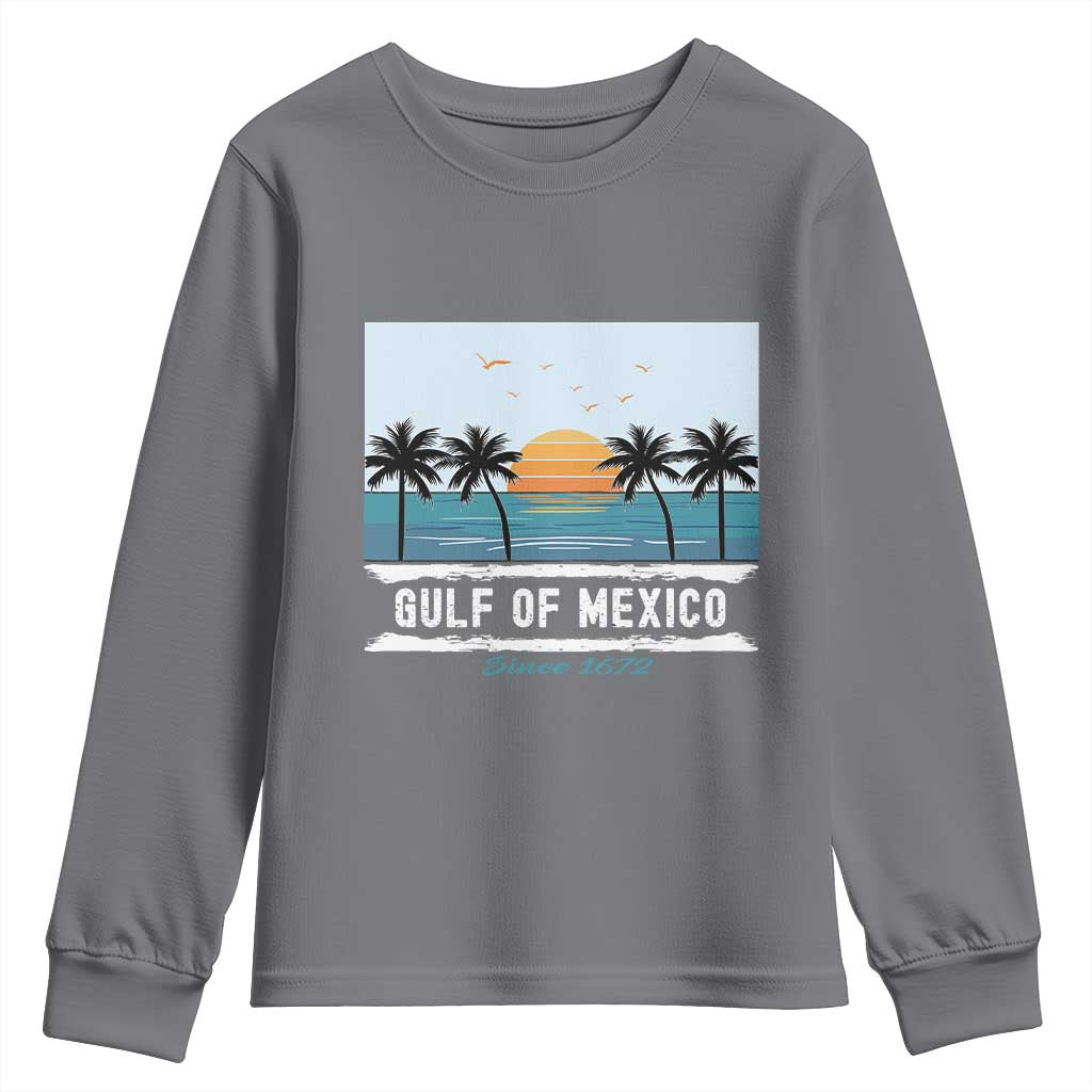 Gulf of Mexico Youth Sweatshirt Retro Beach Vibes TS10 Charcoal Print Your Wear
