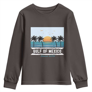 Gulf of Mexico Youth Sweatshirt Retro Beach Vibes TS10 Dark Chocolate Print Your Wear