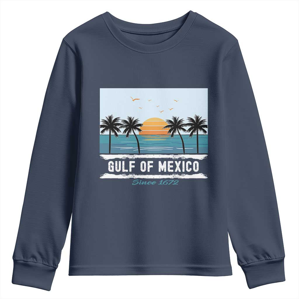 Gulf of Mexico Youth Sweatshirt Retro Beach Vibes TS10 Navy Print Your Wear