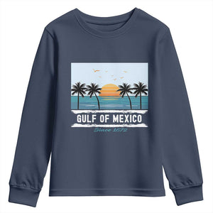 Gulf of Mexico Youth Sweatshirt Retro Beach Vibes TS10 Navy Print Your Wear