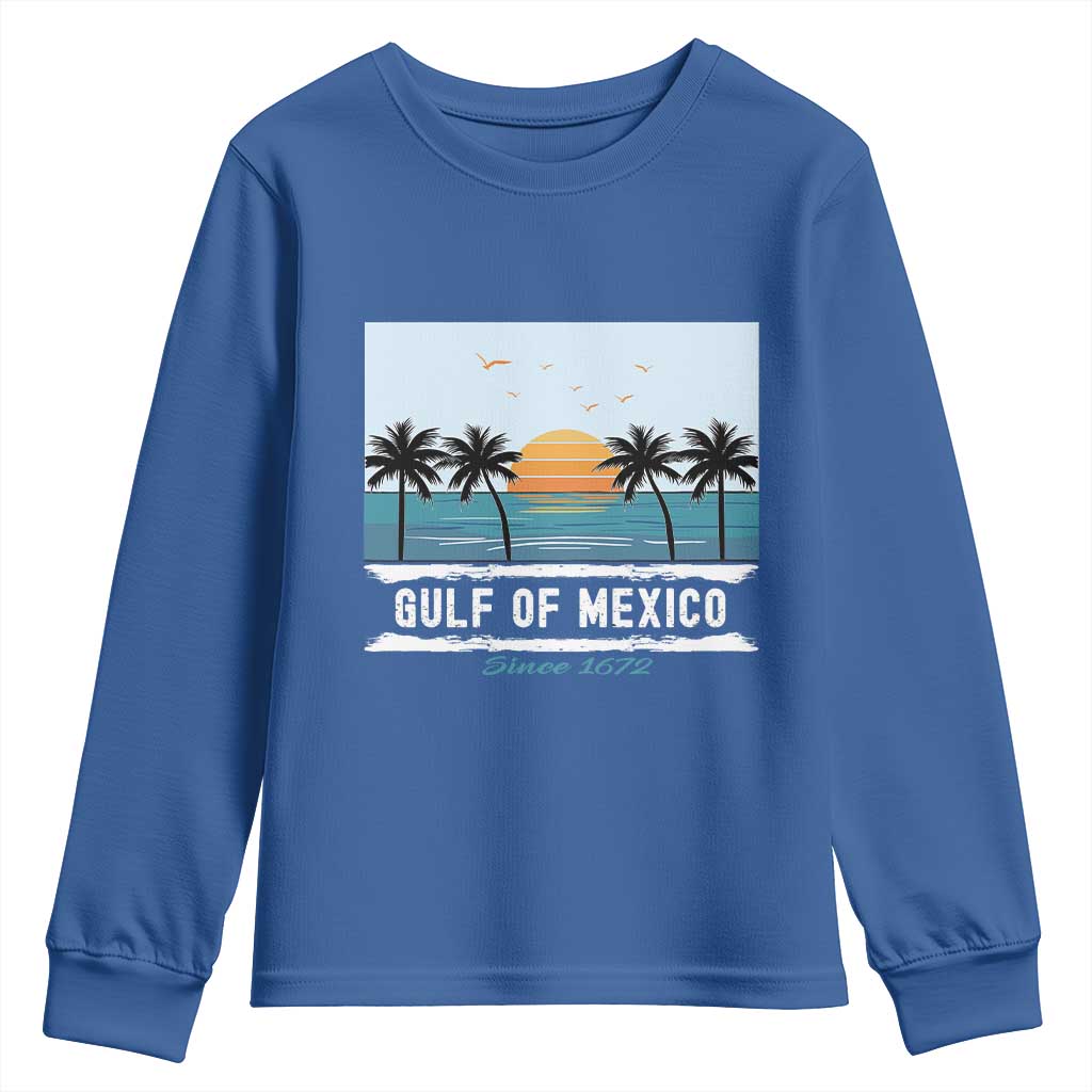 Gulf of Mexico Youth Sweatshirt Retro Beach Vibes TS10 Royal Blue Print Your Wear