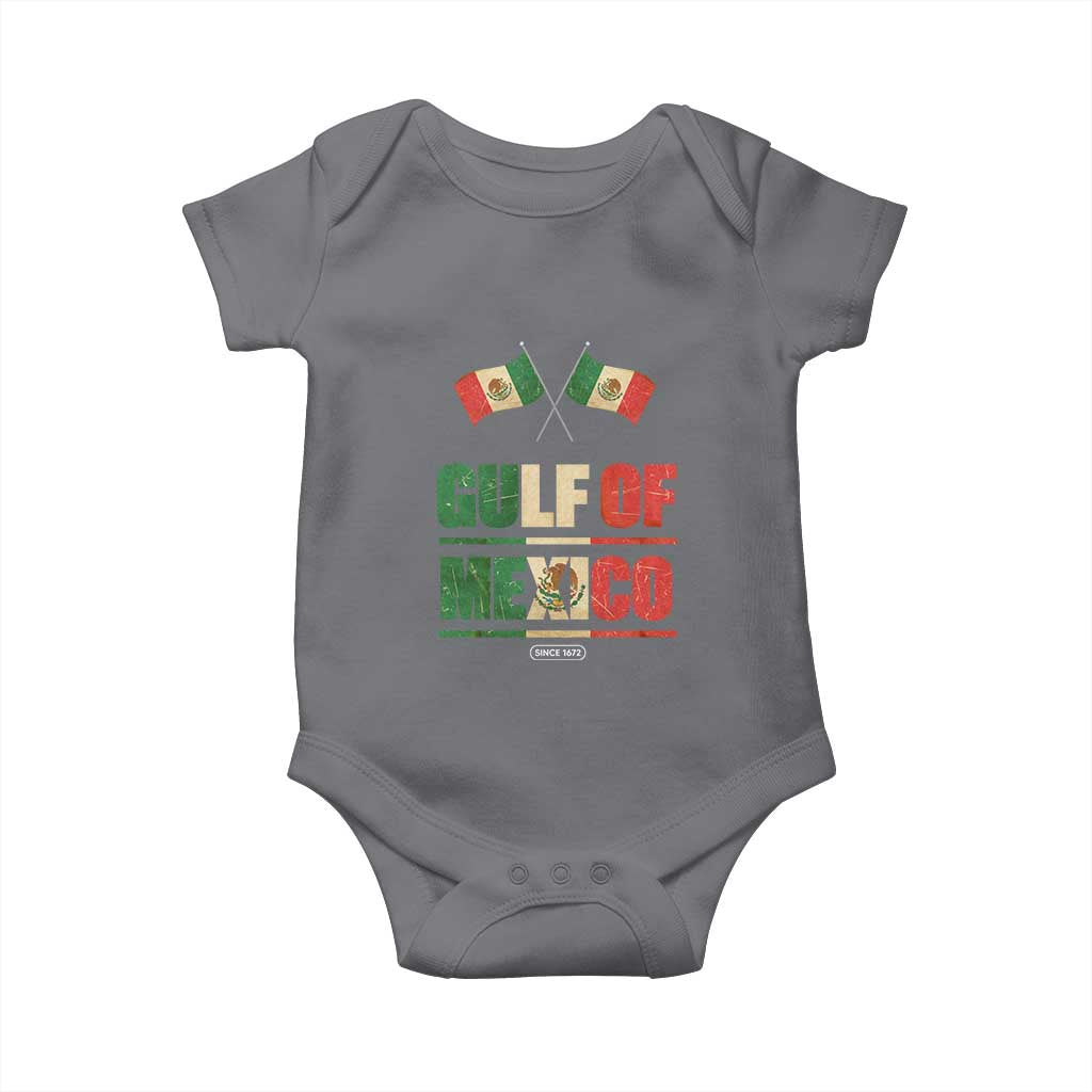 Gulf of Mexico Since 1672 Baby Onesie Mexican Flag TS10 Charcoal Print Your Wear