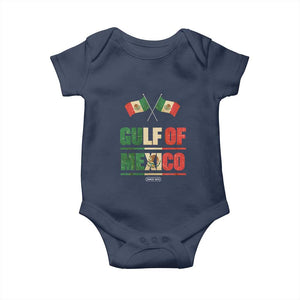 Gulf of Mexico Since 1672 Baby Onesie Mexican Flag TS10 Navy Print Your Wear