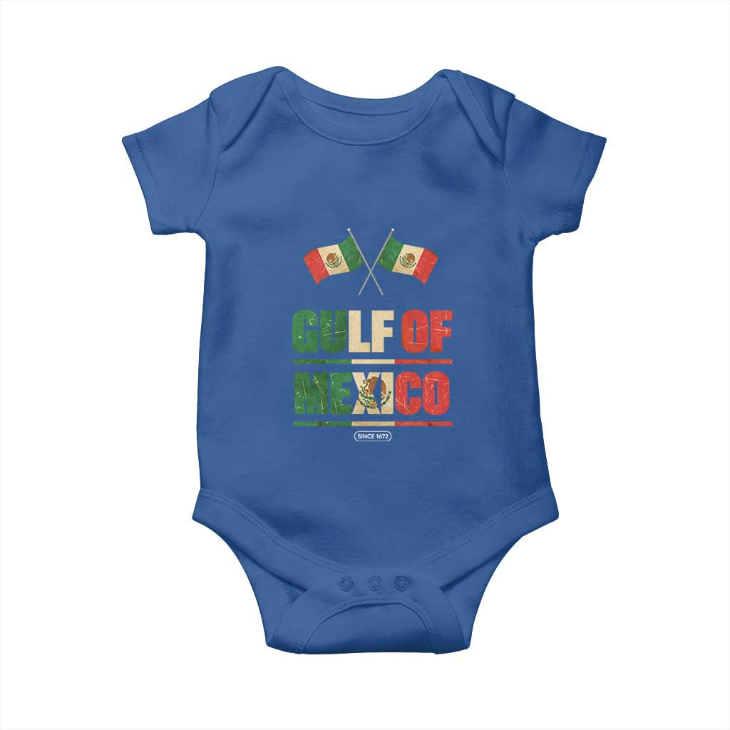 Gulf of Mexico Since 1672 Baby Onesie Mexican Flag TS10 Royal Blue Print Your Wear