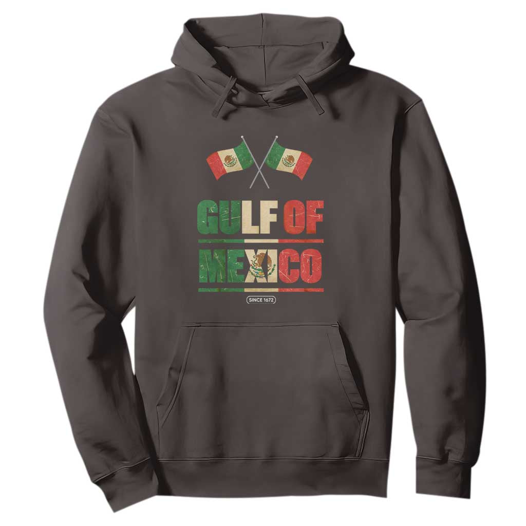 Gulf of Mexico Since 1672 Hoodie Mexican Flag TS10 Dark Chocolate Print Your Wear
