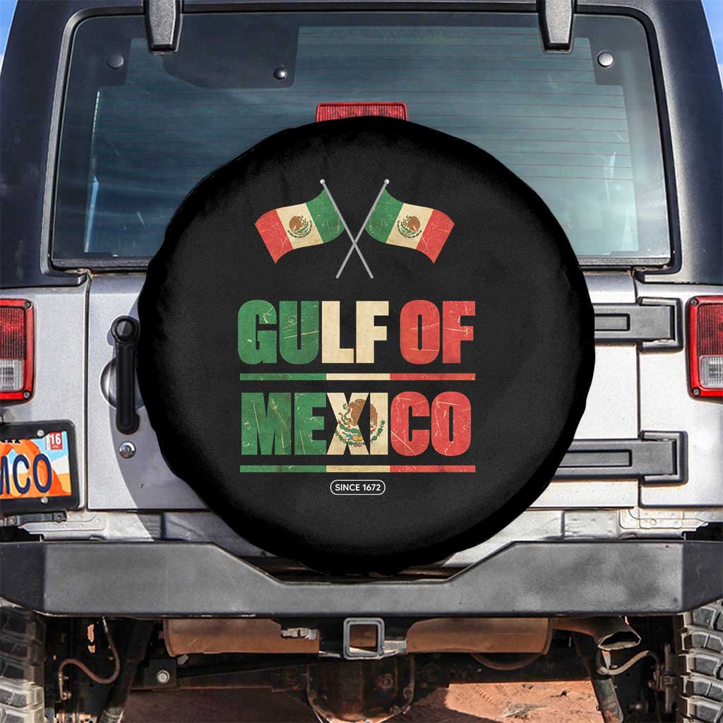 Gulf of Mexico Since 1672 Spare Tire Cover Mexican Flag TS10 No hole Black Print Your Wear